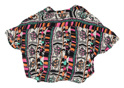 Womens UK Size 20 NEXT Multicoloured Cropped Blouse