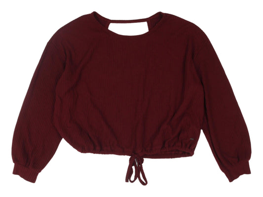 Womens UK Size L Hollister Red Cropped Blouse