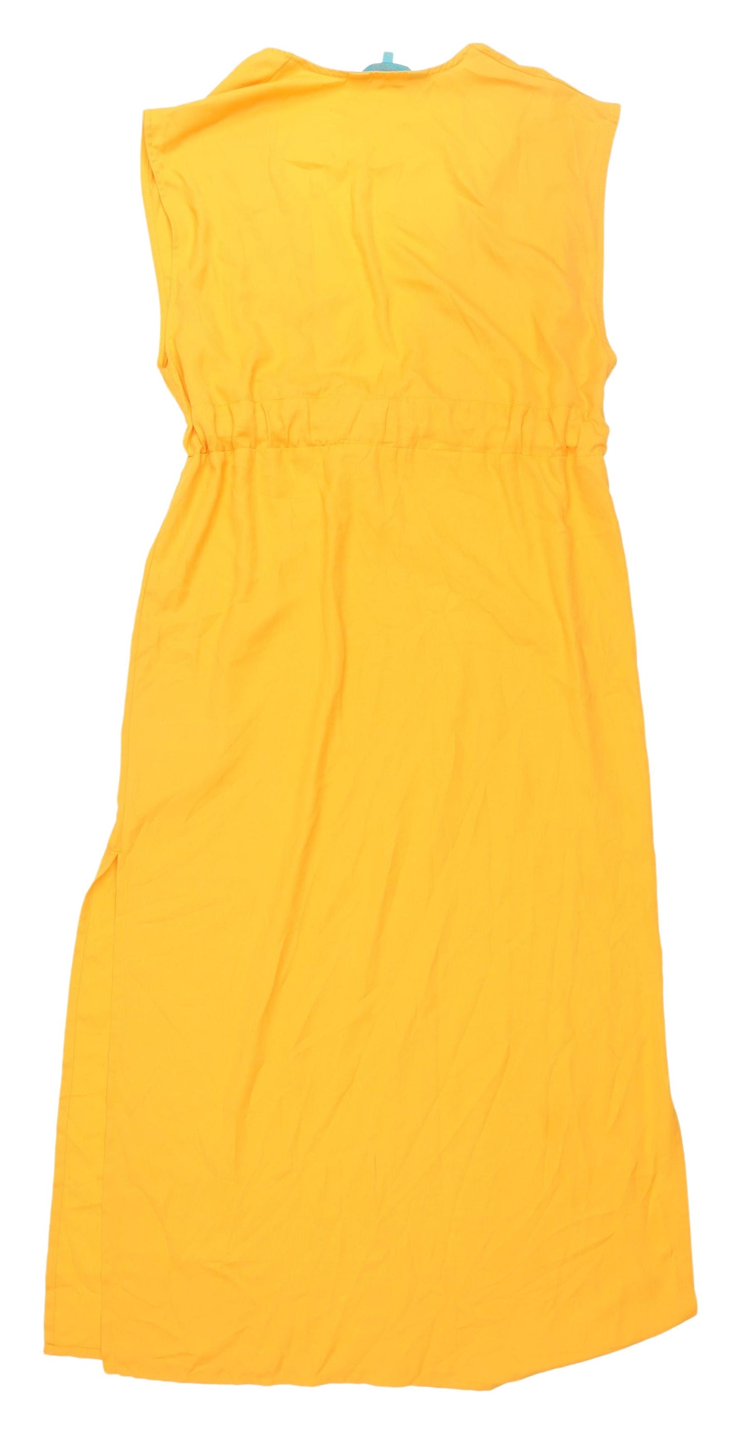Azure Debenhams Yellow Wrap Midi Dress, Size 6, Women