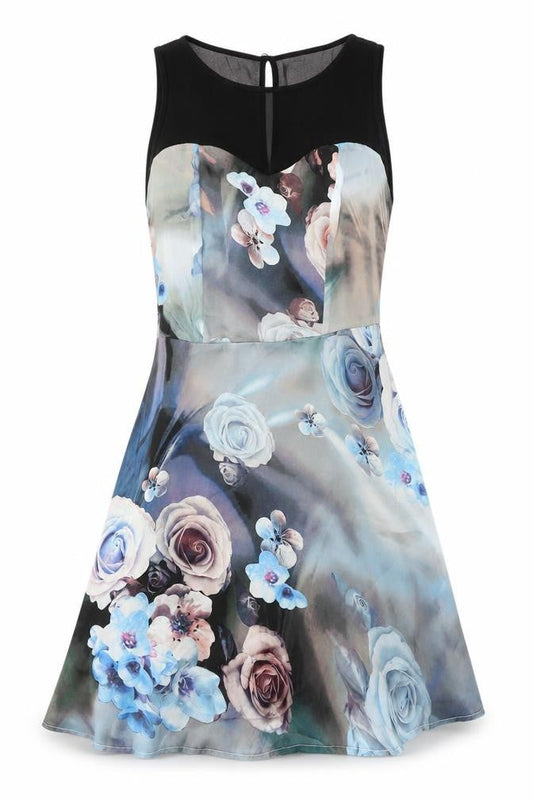 Glamorous Women's Floral Fit & Flare Dress, UK 10, Multicolour