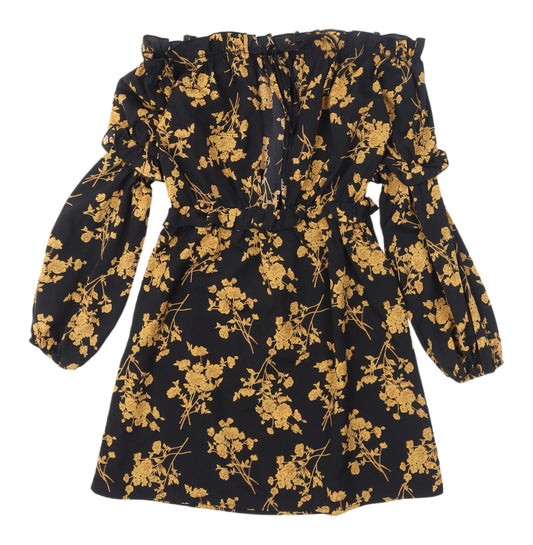 In The Style Women's Black Floral A-Line Dress