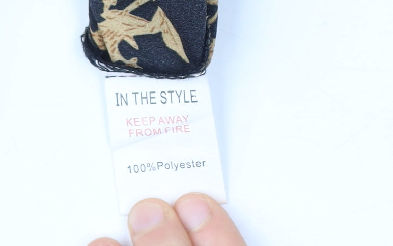 In The Style Women's Black Floral A-Line Dress