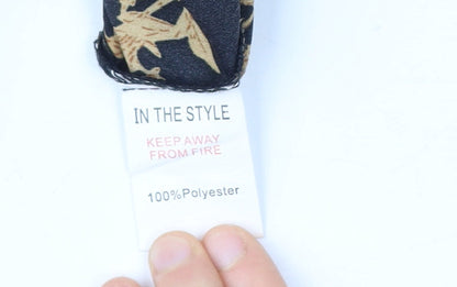 In The Style Women's Black Floral A-Line Dress