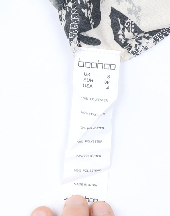 Boohoo Women's Multicoloured Fit & Flare Dress Size 8