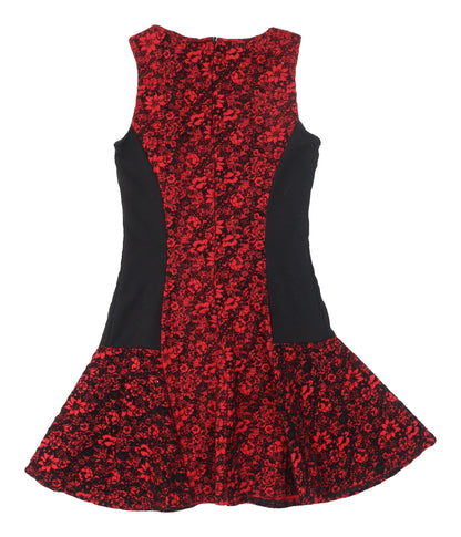 C.L.U.B.L Women's Red Floral Fit & Flare Dress Size 12