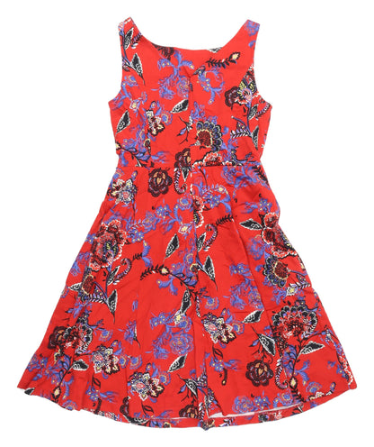Marks and Spencer Women's Red Floral Fit & Flare Dress