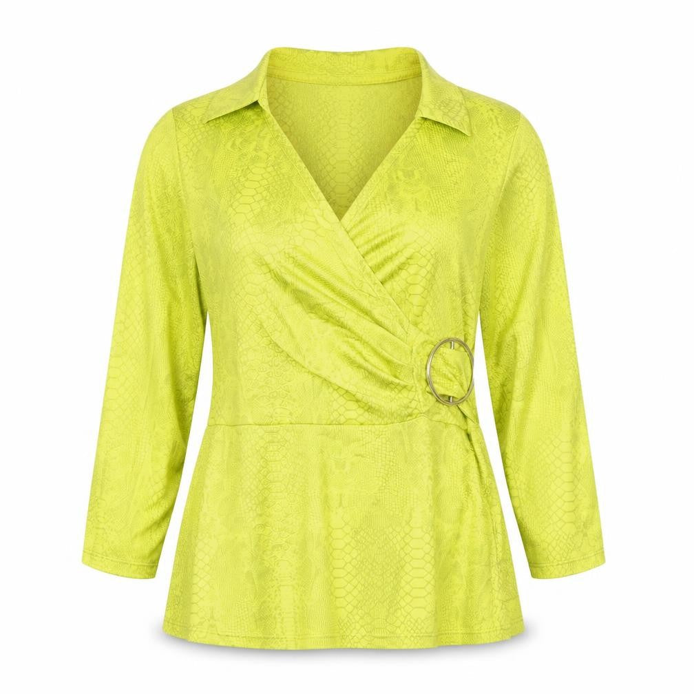 Womens UK Size 10 River Island Yellow Wrap Blouse