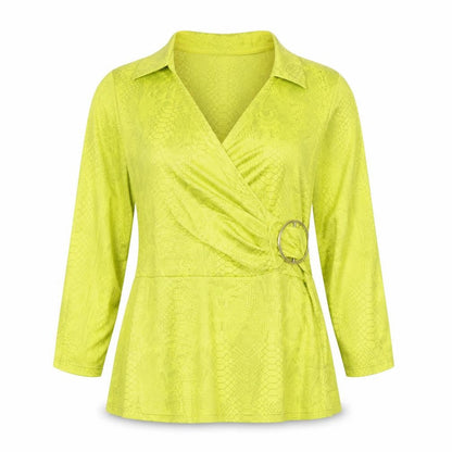 Womens UK Size 10 River Island Yellow Wrap Blouse
