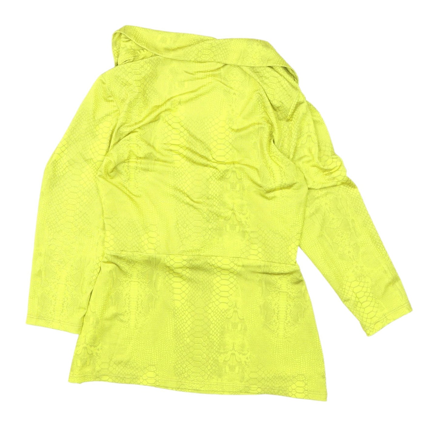 Womens UK Size 10 River Island Yellow Wrap Blouse