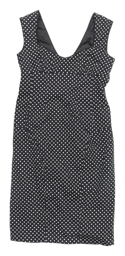 Warehouse Women's Black Polka Dot Bodycon Dress