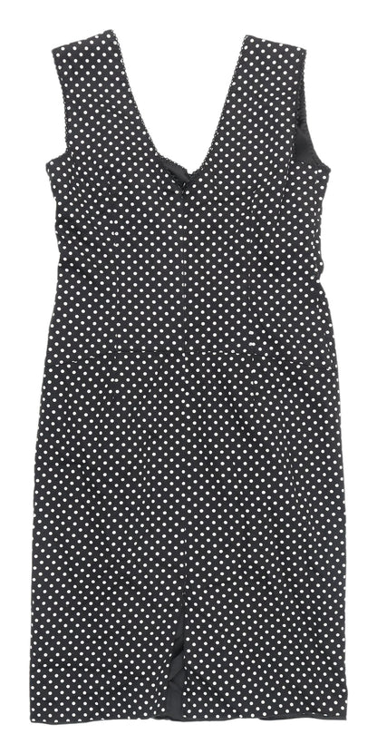 Warehouse Women's Black Polka Dot Bodycon Dress
