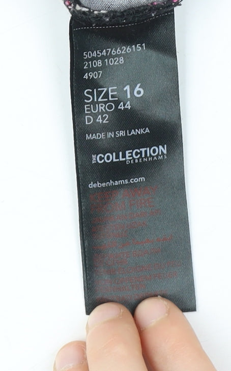 Womens UK Size 16 Debenhams Multicoloured Basic T-Shirt