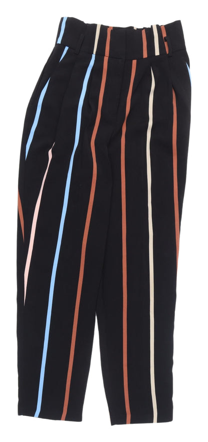 Womens UK Size 8 Miss Selfridge Regular Fit Cropped Black Trousers