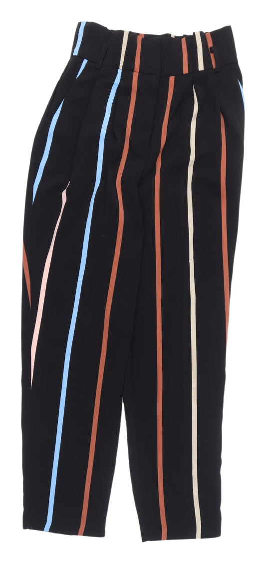 Womens UK Size 8 Miss Selfridge Regular Fit Cropped Black Trousers