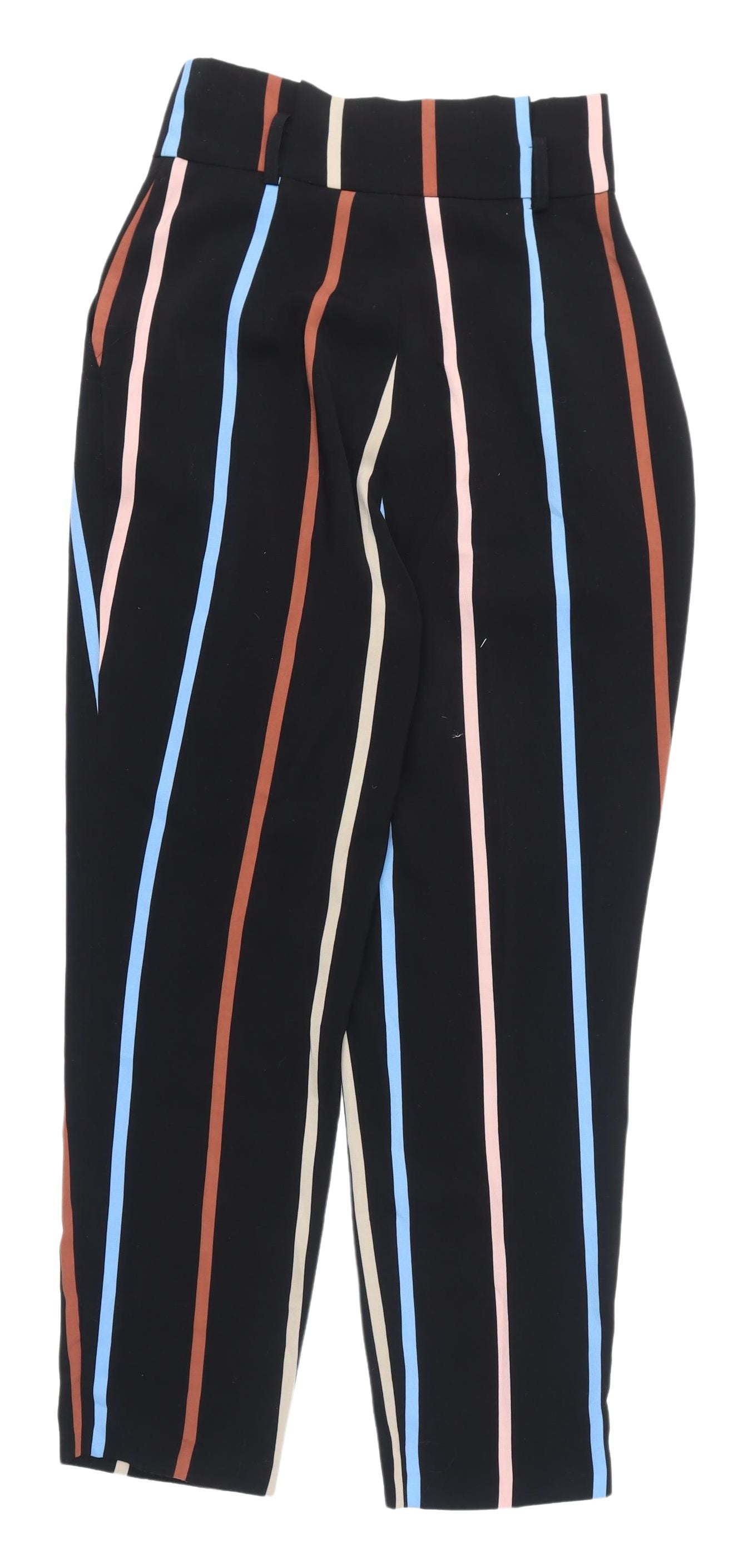 Womens UK Size 8 Miss Selfridge Regular Fit Cropped Black Trousers