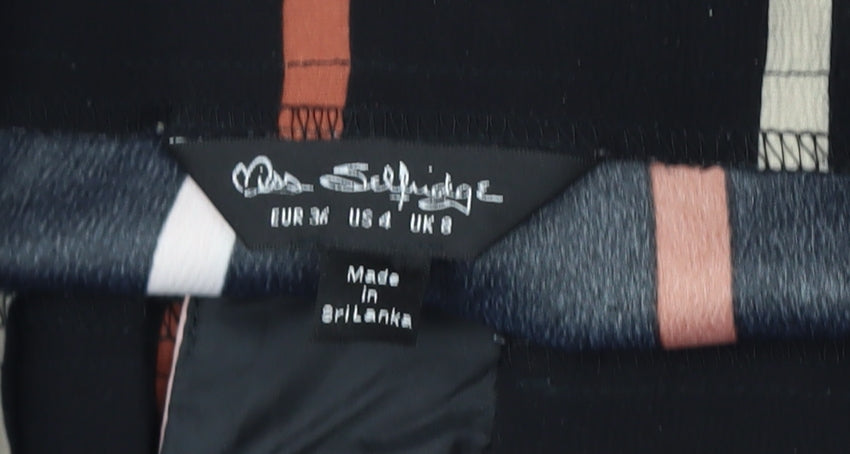 Womens UK Size 8 Miss Selfridge Regular Fit Cropped Black Trousers