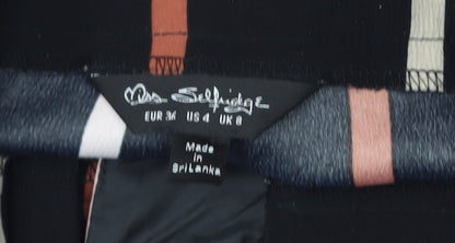 Womens UK Size 8 Miss Selfridge Regular Fit Cropped Black Trousers