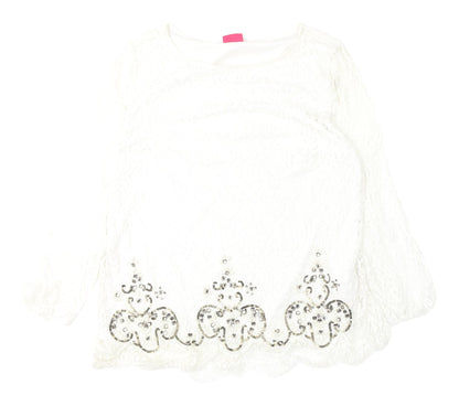 Womens UK Size 14 Together White Tunic Blouse