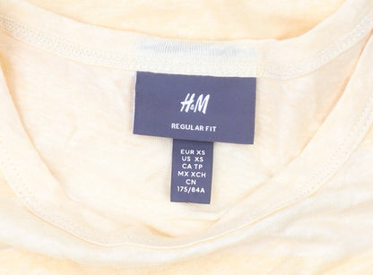 Mens UK Size XS H&M Yellow  T-Shirt