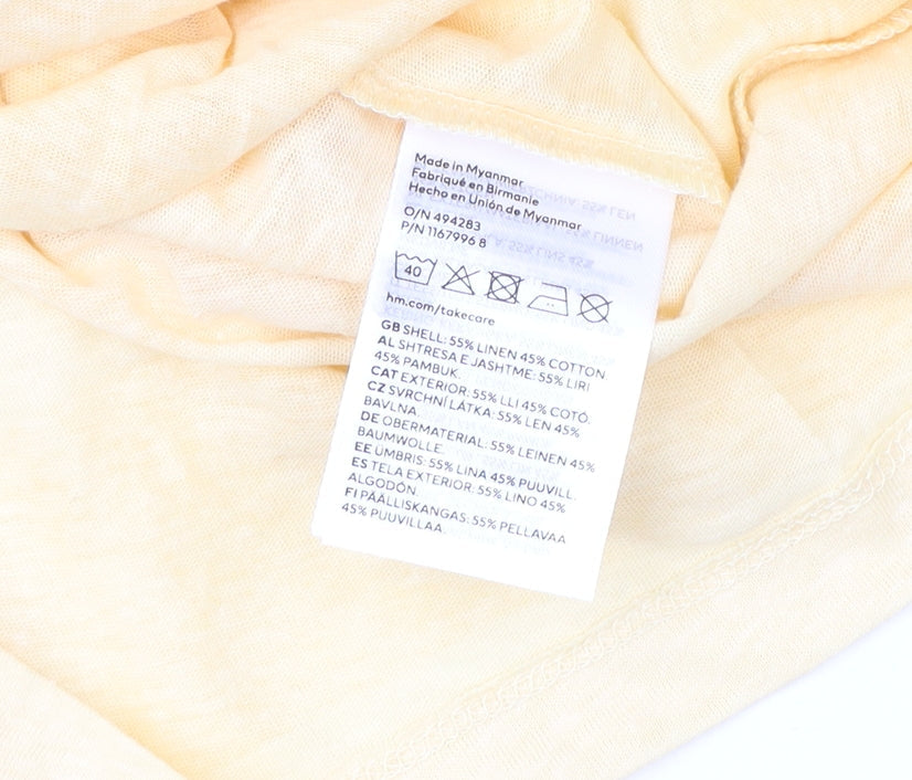 Mens UK Size XS H&M Yellow  T-Shirt