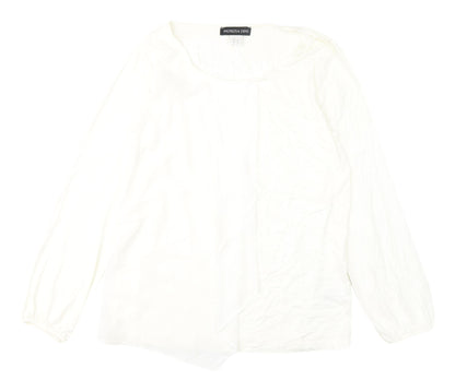 Patrizia Dini Women's White Blouse, Size 14, Long Sleeve