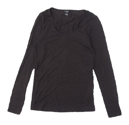 Pour Moi Women's Black Long Sleeve Scoop Neck T-Shirt