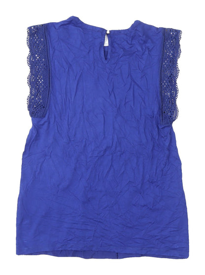 Womens UK Size 8 Marks and Spencer Blue Basic Blouse