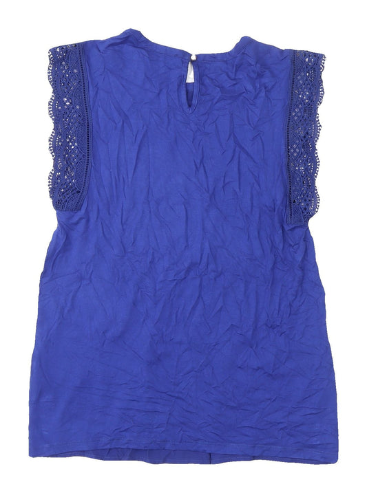 Womens UK Size 8 Marks and Spencer Blue Basic Blouse