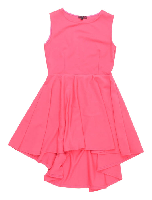 Missi London Pink Hi-Low A-Line Dress UK 12
