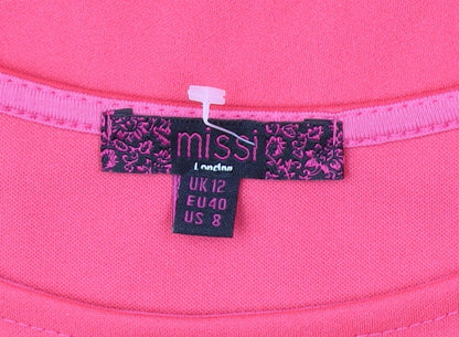 Missi London Pink Hi-Low A-Line Dress UK 12