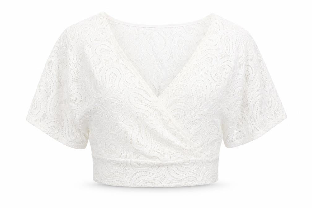 Womens UK Size L Zara White Cropped Blouse