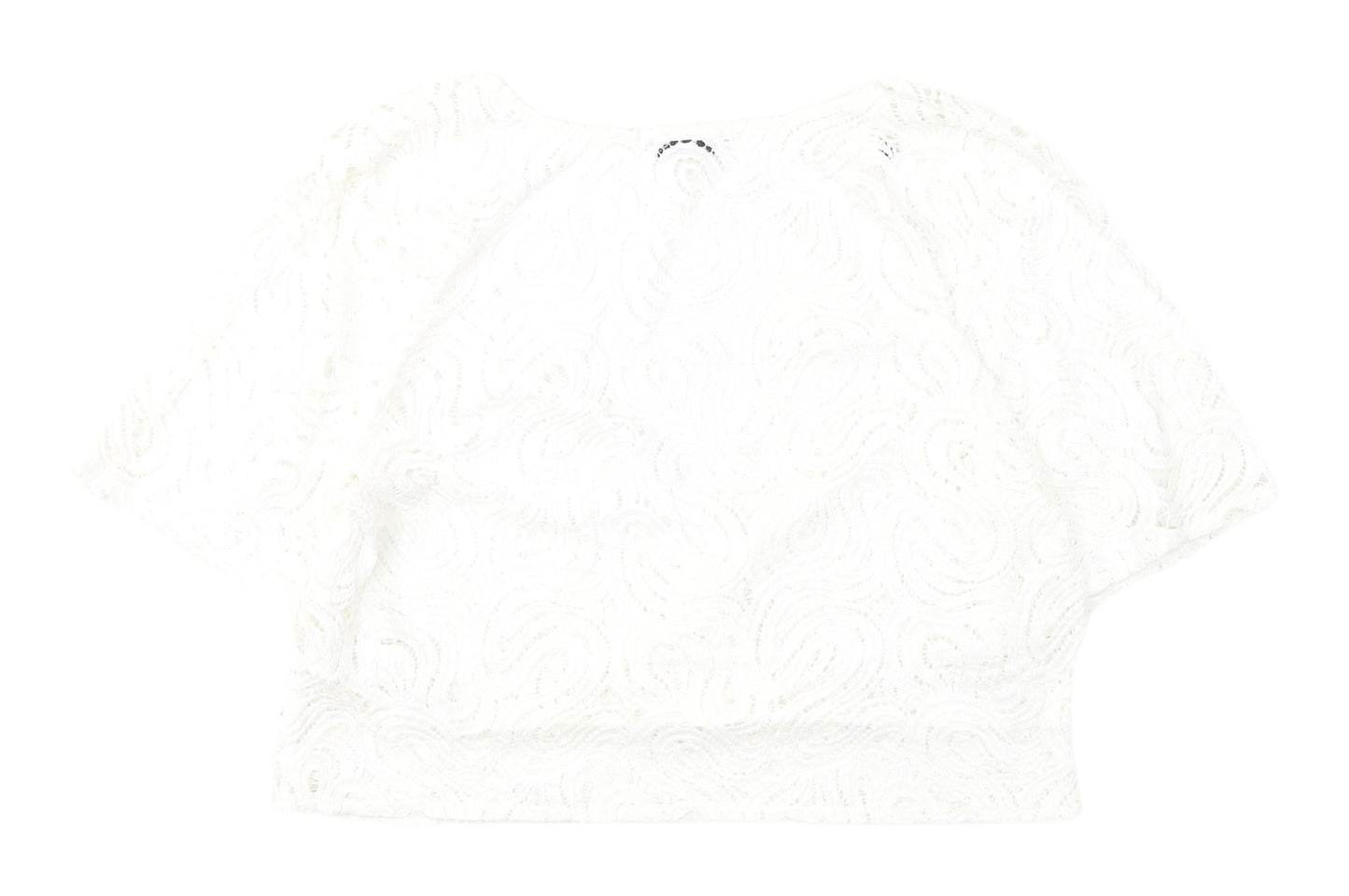 Womens UK Size L Zara White Cropped Blouse