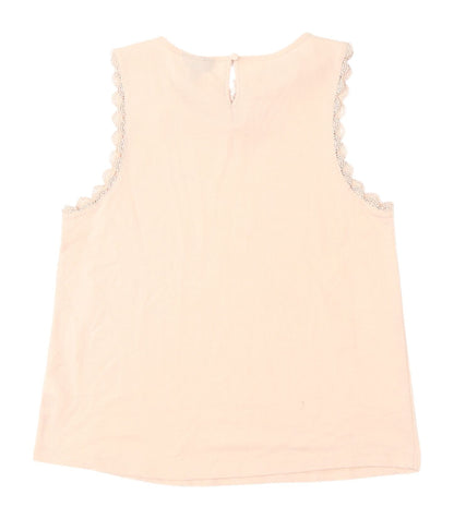 Womens UK Size 10 Topshop Beige Basic Blouse
