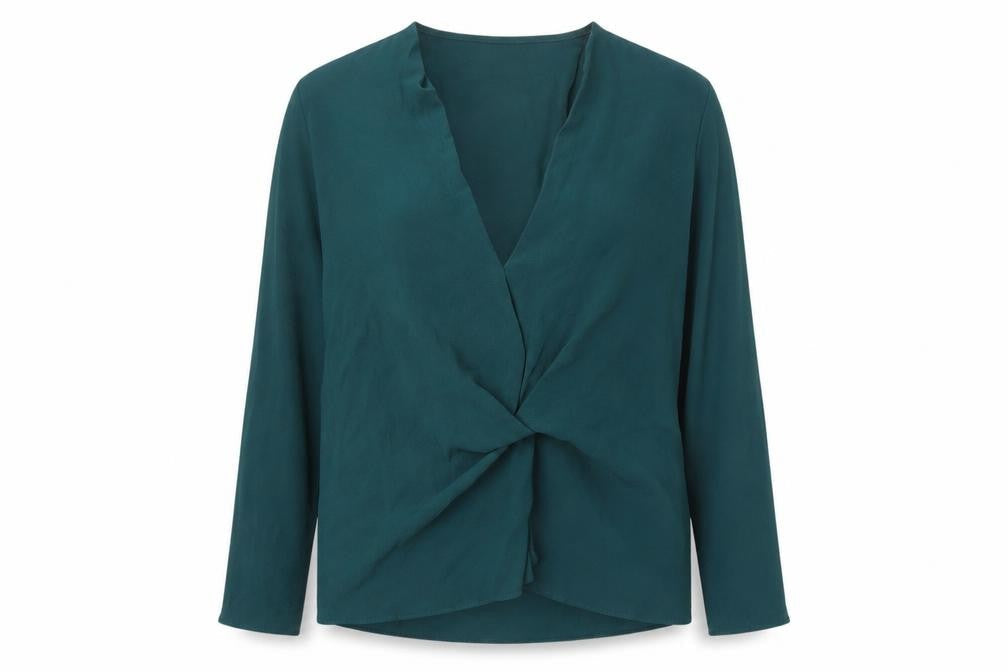Womens UK Size 10 Topshop Green Wrap Blouse