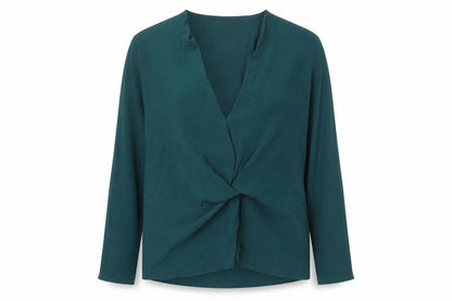 Womens UK Size 10 Topshop Green Wrap Blouse
