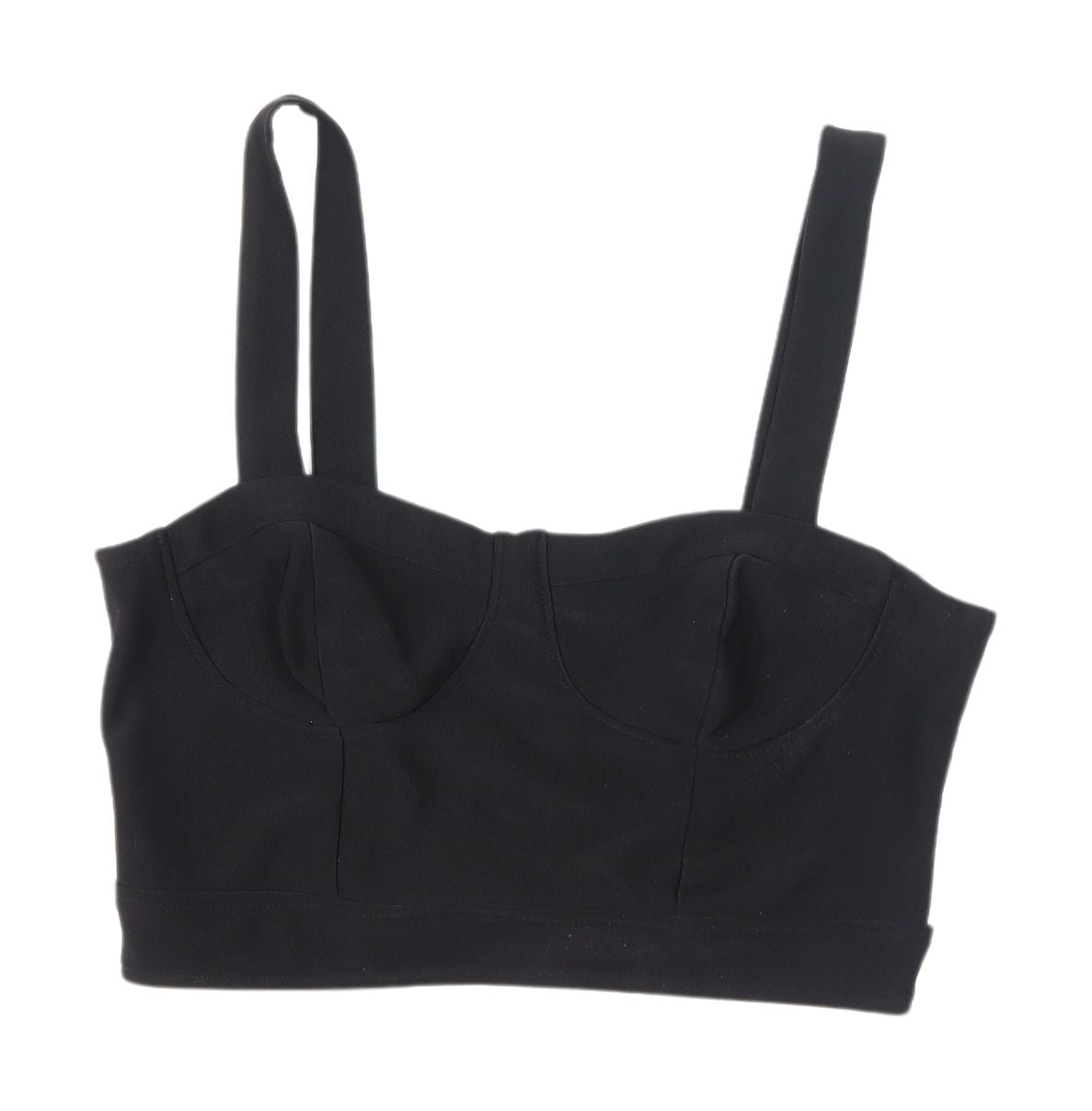 Womens UK Size L FOREVER 21 Black Cropped Tank