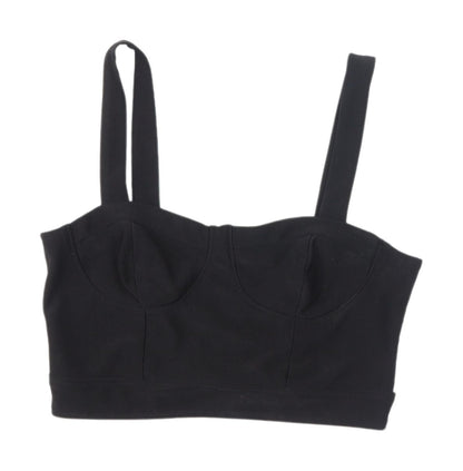 Womens UK Size L FOREVER 21 Black Cropped Tank