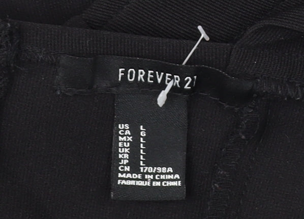 Womens UK Size L FOREVER 21 Black Cropped Tank
