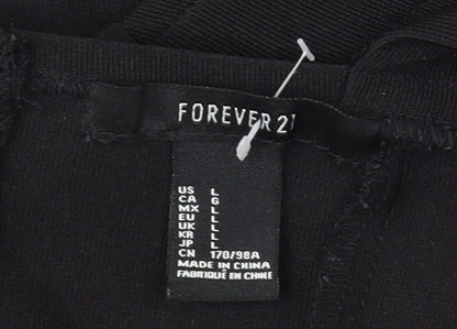Womens UK Size L FOREVER 21 Black Cropped Tank