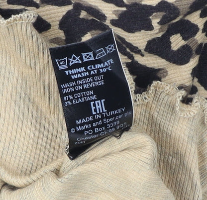 Womens UK Size 8 Marks and Spencer Beige Basic Blouse
