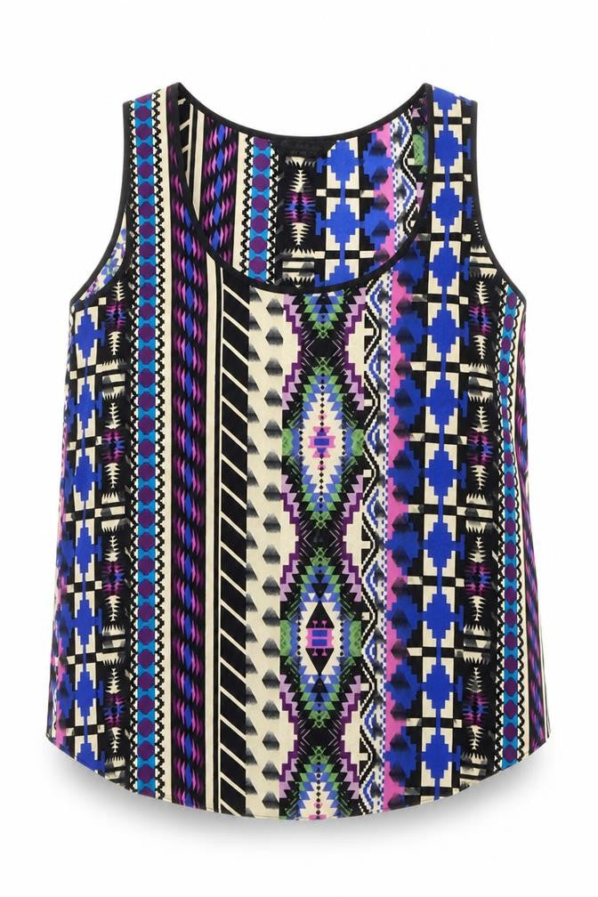 Womens UK Size 8 Miss Selfridge Multicoloured Basic Tank
