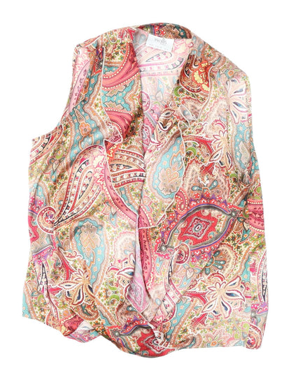 Womens UK Size 12 Wallis Multicoloured Wrap Blouse