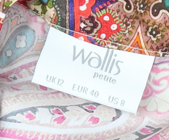 Womens UK Size 12 Wallis Multicoloured Wrap Blouse