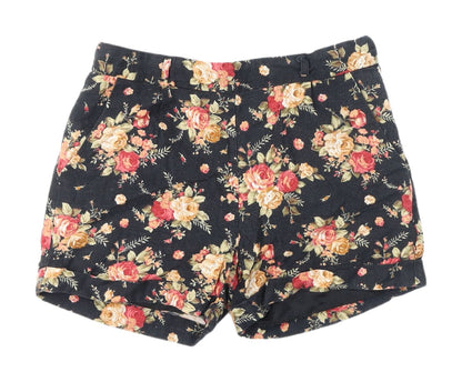 Piper Women's Black Floral Chino Shorts Size 6