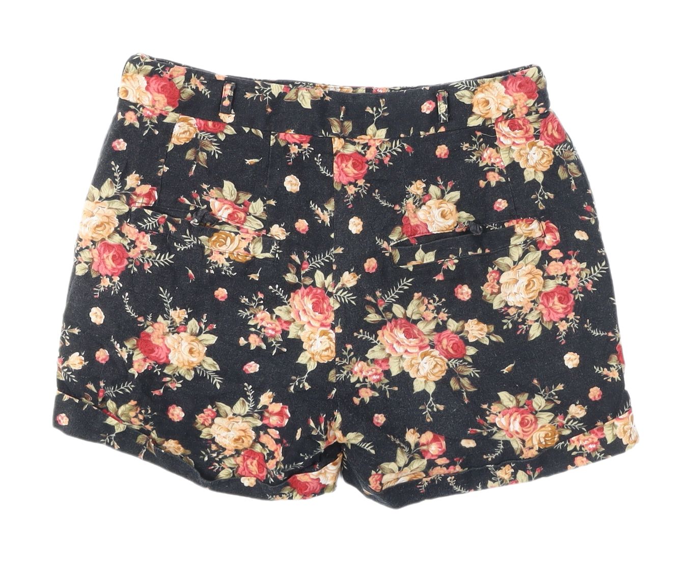 Piper Women's Black Floral Chino Shorts Size 6