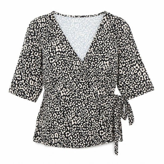 Oasis Women's Multicoloured Wrap Blouse, Size S