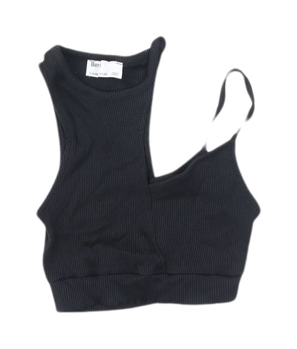 Womens UK Size XS Bershka Black Cropped Tank