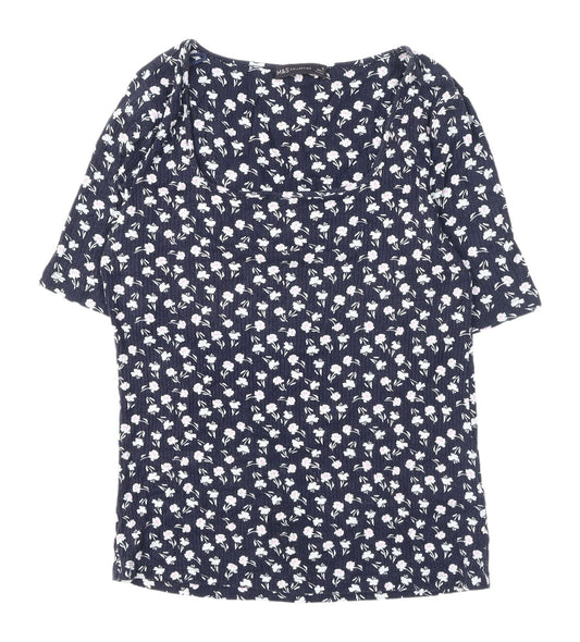 Womens UK Size 12 Marks and Spencer Blue Basic T-Shirt