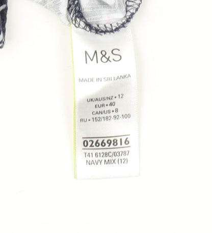 Womens UK Size 12 Marks and Spencer Blue Basic T-Shirt