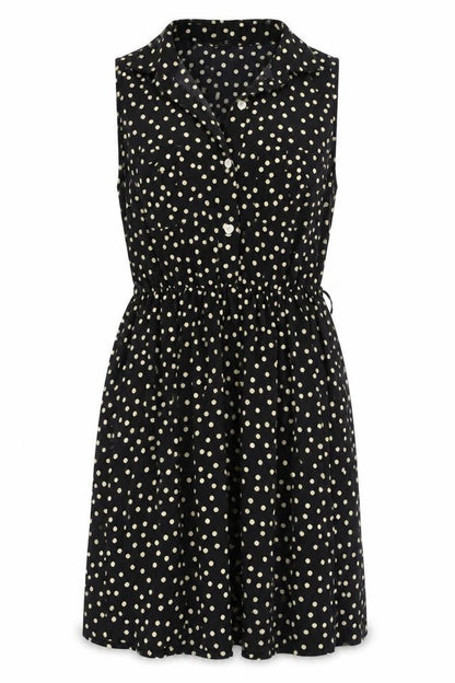 Miso Women's Black Polka Dot Shirt Dress - S